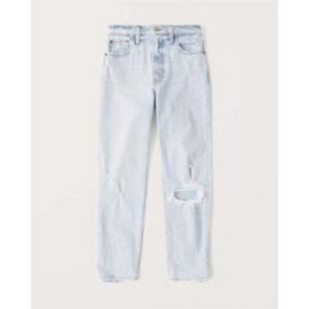 Abercrombie & Fitch Women's High Rise Mom Jean in Blue